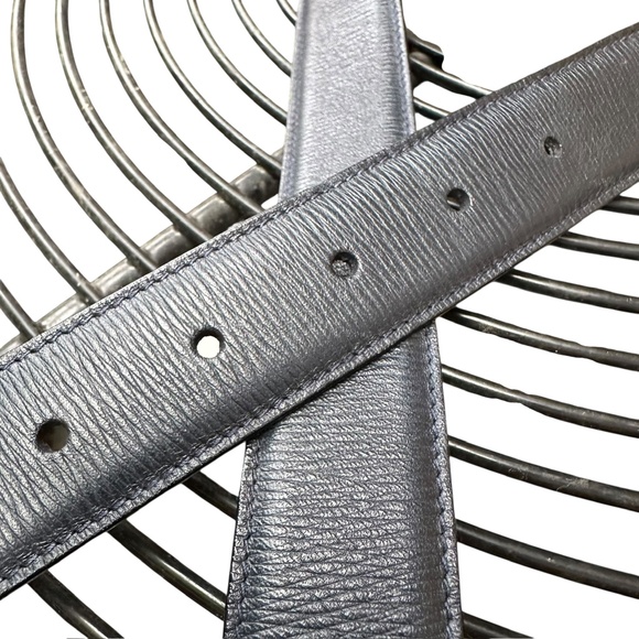 Genuine S.T. Dupont Navy Blue Logo Leather Belt Made In France 42 Reversible - Picture 4 of 10